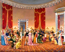 Peter Waddell painting of Oval Room - James and Dolley Madison c.1810