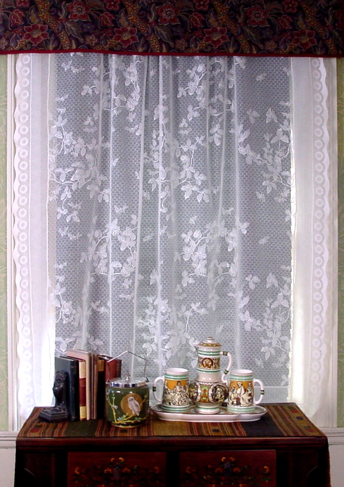 Honeybee Lace Curtains in Parlor Window