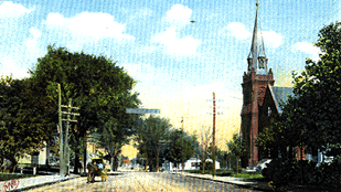 Rockland, Union St. showing R.C. Church