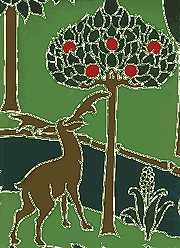 Detail of Stag Pattern Wallpaper