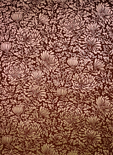 Chrysanthemum Wallpaper - Chestnut & Gold
