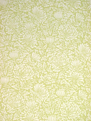 Chrysanthemum Wallpaper - Sage Ochre